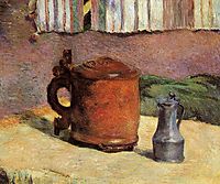 Clay jug and irin mug, 1880, gauguin