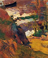 Fisherman and bathers on the Aven, 1888, gauguin