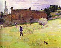 Haymaking in Brittany, 1888, gauguin