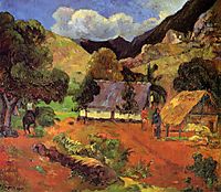Landscape with three figures, 1901, gauguin