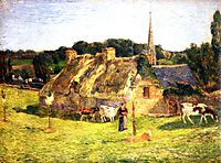 Lollichon-s Field and the Church of Pont-Aven, 1886, gauguin