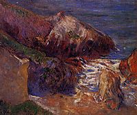 Rocks on the coast, gauguin