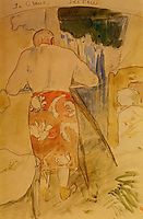 Self portrait, at work, c.1893, gauguin