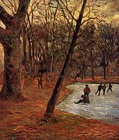 Skaters in Fredericksberg park, 1884, gauguin