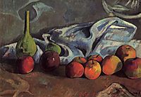 Still life with apples and green vase, gauguin