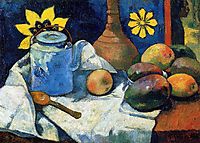Still life with teapot and fruits, 1896, gauguin