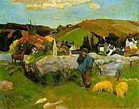 The swineherd, Brittany, gauguin