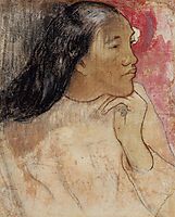 Tahitian woman with flower in her hair, c.1891, gauguin