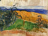 View of the beach at Bellangenai, 1889, gauguin