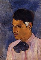 Young Man with a Flower Behind his Ear, 1891, gauguin