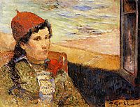 Young woman at the window, 1888, gauguin