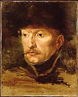 Head of a horseman  , c.1812, gericault