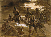 The murderers carry the body of Fualdes, 1818, gericault