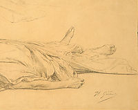 The Dead Caesar, detail 3, 1859, gerome