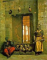 Heads of the Rebel Beys at the Mosque of El Hasanein, Cairo, 1866, gerome