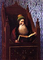 Mufti Reading in His Prayer Stool, 1900, gerome