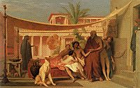 Socrates seeking Alcibiades in the House of Aspasia, gerome