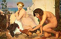 Young Greeks Encouraging Cocks to Fight, 1846, gerome