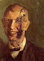 Fragment of a smiling self-portrait at full length, detail, c.1904, gerstl