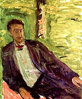 Portrait of a gentleman (green background), 1908, gerstl