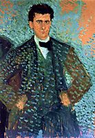 Self-portrait with Blue Spotted Background, 1907, gerstl