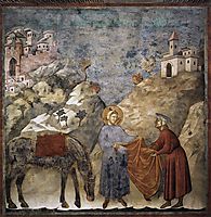 St. Francis Giving his Mantle to a Poor Man, 1299, giotto