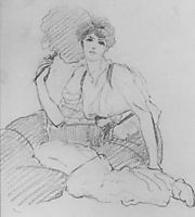 Flabellifera, pencil study, 1905, godward