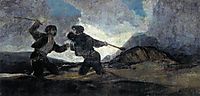 Duel with sticks, 1820-23, goya