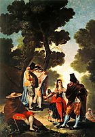 The Maja and the Masked Men, 1777, goya