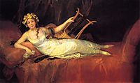 Portrait of the Joaquina, nee Tellez Giron y Alfonso Pimental, 10th Marquesa de Santa Cruz as the Muse, Euterpe, 1805, goya