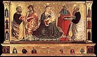 Madonna and Child with Sts John the Baptist, Peter, Jerome, and Paul, 1456, gozzoli