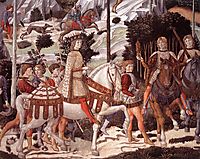 Procession of the Magus Balthazar (detail), 1461, gozzoli