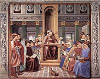 St. Augustine Reading Rhetoric and Philosophy at the School of Rome, 1465, gozzoli