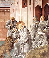 St. Jerome Pulling a Thorn from a Lion-s Paw, 1452, gozzoli