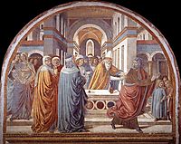Tabernacle of the Visitation: Expultion of Joachim from the Temple, 1491, gozzoli