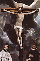 Christ on the Cross Adored by Donors, 1585-1590, greco