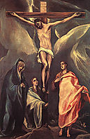 Christ on the cross with two Maries and St. John, 1588, greco