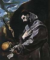 St Francis Praying, 1580-1590, greco