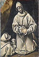 St. Francis and brother Leo meditating on death , c.1600, greco