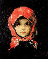 The Little Girl with Red Headscarf, grigorescu