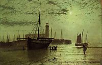 The Lighthouse at Scarborough, grimshaw