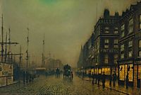Liverpool Quay by Moonlight, grimshaw