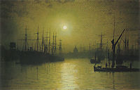 Nightfall on the Thames, 1880, grimshaw