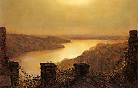 Roundhay lake, From Castle, 1893, grimshaw