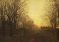 Wimbledon Park, Autumn After Glow, 1866, grimshaw