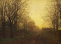 Wimbledon Park, Autumn After Glow, 1866, grimshaw