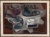 Fruit Dish and Glass, 1924, gris