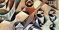 Guitar and Glasses (Banjo and Glasses), 1912, gris