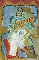 Pierrot Playing Guitar, 1923, gris