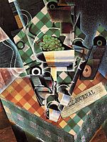 Still Life with checkered tablecloth, 1915, gris
